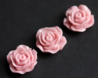 Pink Rose Refrigerator Magnets. Set of Three. Pastel Pink Flower Magnets. Office Magnets. Fridge Magnets. Handmade Home Decor.