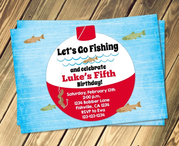 Fishing Bobber Birthday Invitation Print Your Own