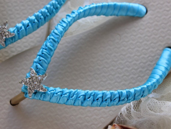 turquoise blue flip flops
