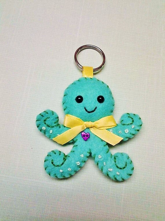 Felt Octopus Key Chain Tiny Octopus Octopus Accessory