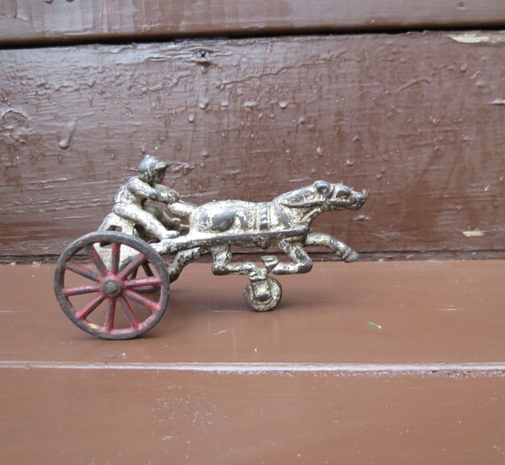 Antique Cast Iron Horse Sulky and Driver by KansasKardsStudio