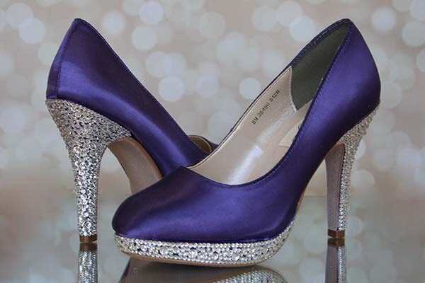 purple bling wedding shoes