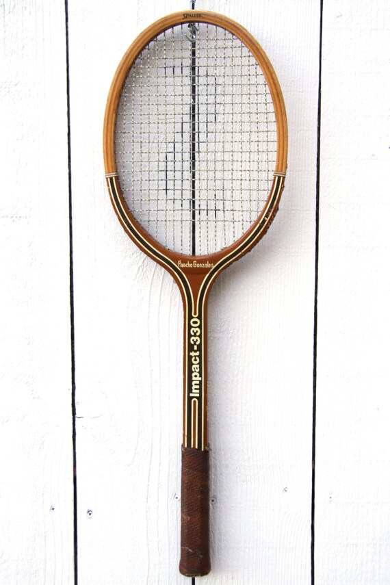 Vintage Wooden Tennis Racket / Spalding Impact 330 Pancho