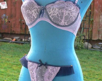 purple bra and thong panties size 36c bra