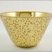Blown Glass Bowl in Gold and White Polka Dots, 23-Karat Gold Leaf on Glass, Verre Eglomisé, Home Decor, Decorative Usable Glass Art