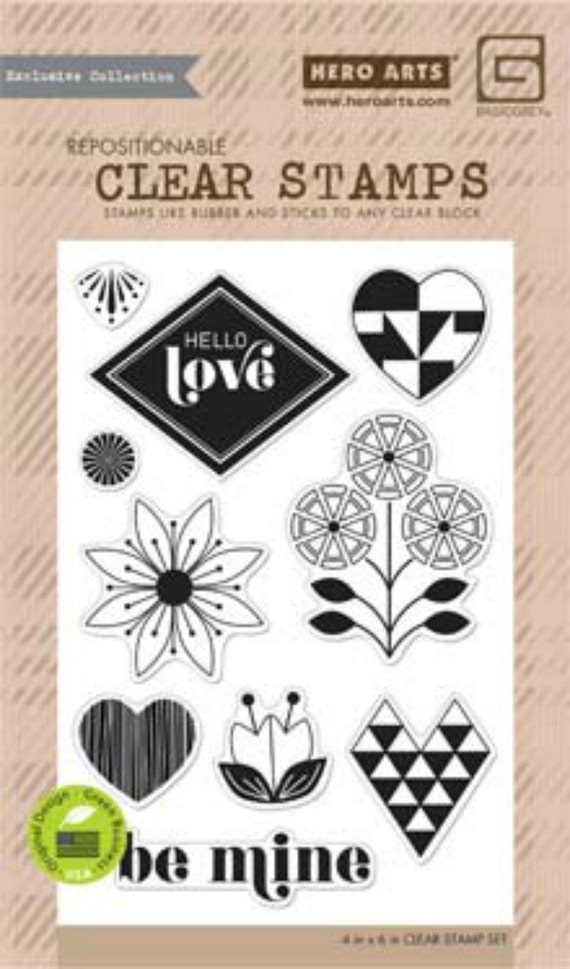 Hero Arts BasicGrey J'Adore Hello Love Cl828