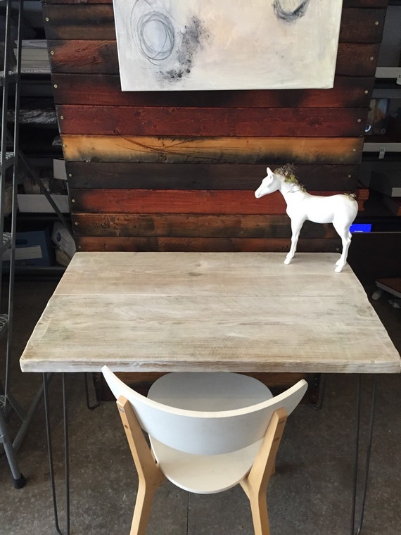 SALE Whitewash Wood Desk White Desk