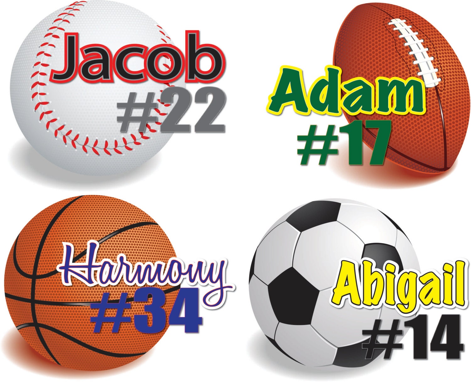 Sports Wall Decals Personalized Sports Decal Vinyl Wall