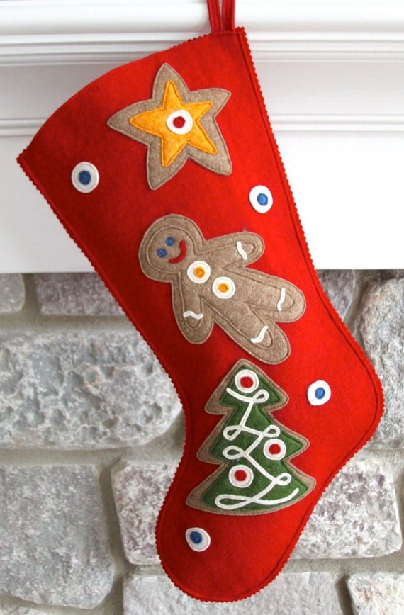 Handmade Wool Felt Christmas Stocking Celebrate with