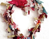 Valentine's heart wreath, heart mobile, heart hanging, heart decor, heart art, Valentine gift idea.