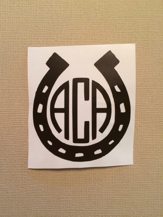 Horseshoe Monogram Vinyl Decal by HoneybeeGifts on Etsy
