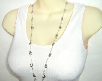 Silver Elephant Beaded Lanyard - Beaded Elephants ID Badge Lanyard - Great Gift for an Elephant or Animal Lover!