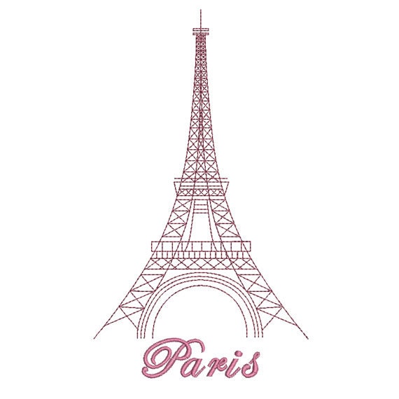 Instant download embroidery design Eiffel Tower Paris