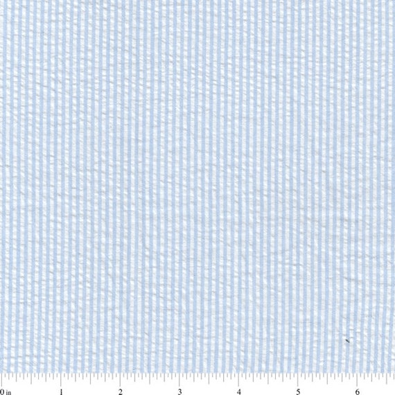58 Blue Stripe Seersucker Fabric-15 Yards By The Bolt