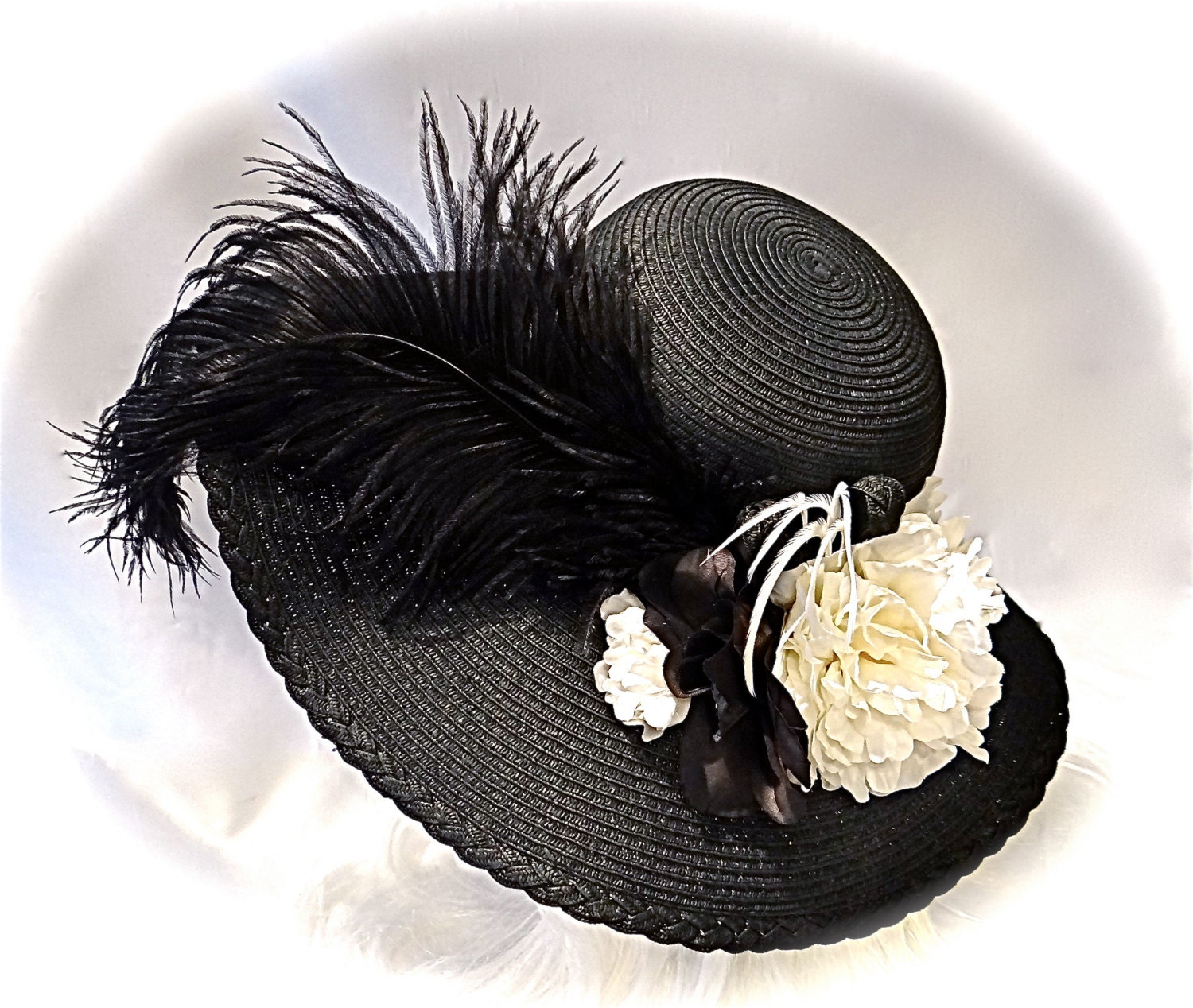 Black Kentucky Derby Hat Fall Hats Women’s Hats by Marcellefinery