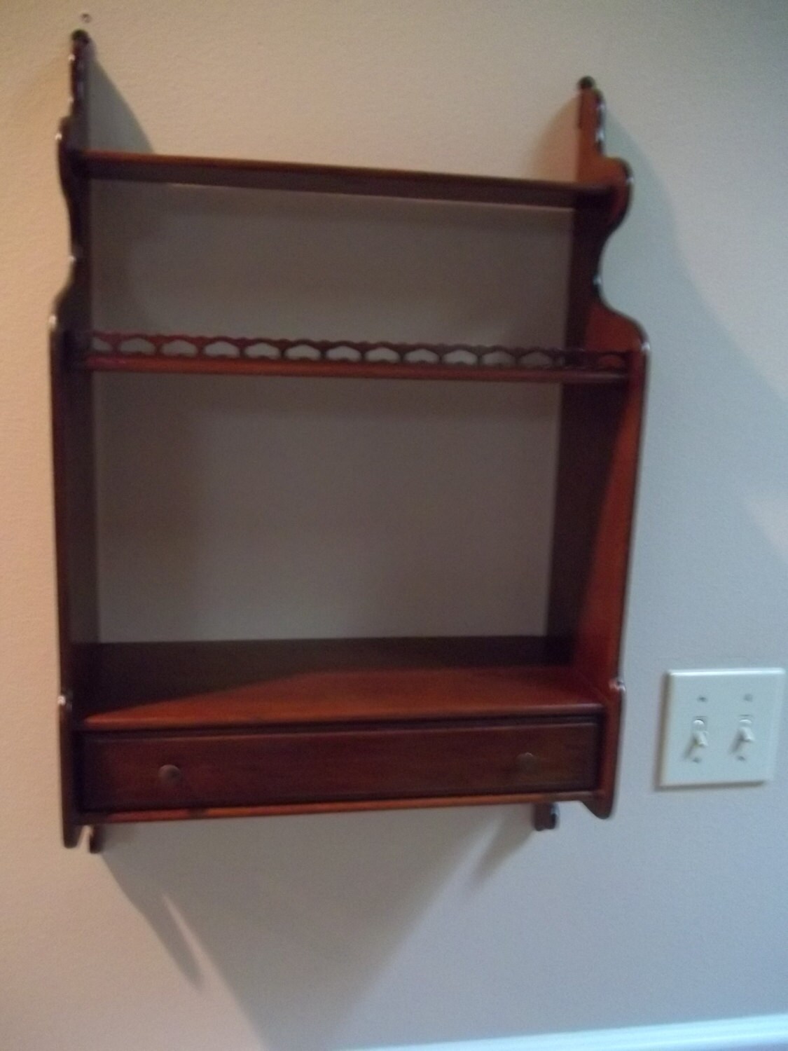 Vintage Wooden Wall Trinket Shelf Rack by augieswoodworking