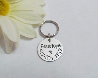 CAT tag - Pet name tag - Cat Collar Tag - Key Fob