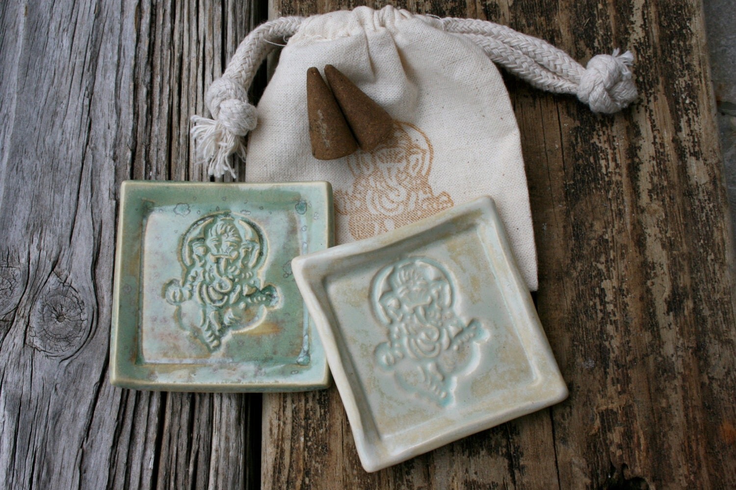 ganesh incense tray meditation kit incense plate cone