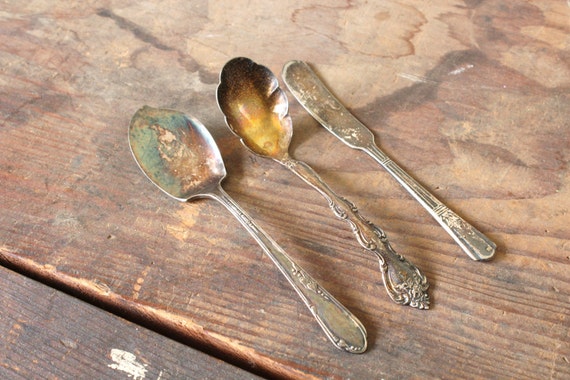 Vintage Silver Plate Flatware Serving Collection Of 3 Butter