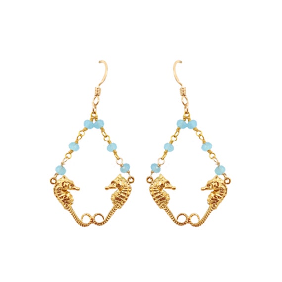 Seahorse Twin Earring 14kt Gold Filled