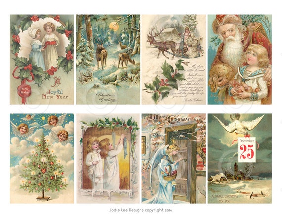 Printable Vintage Victorian Christmas Cards a digital