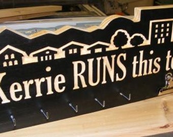 Name(insert name here) this town : Running Medal Holder Display Rack Ribbon Awards Hanger medals holder