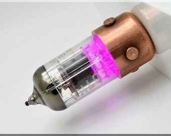 Pentode 8/16/32/64/128GB PURPLE radio vacuum tube USB flash drive with stand. Steampunk/Industrial Art !!! Stand and shipping for FREE !!!