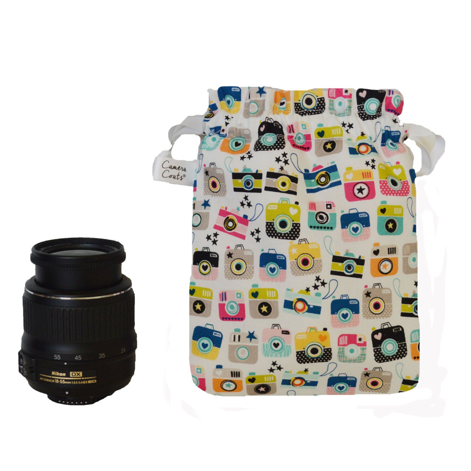 Cute Camera Fabric Lens or Small Camera Pocket by CameraCoats
