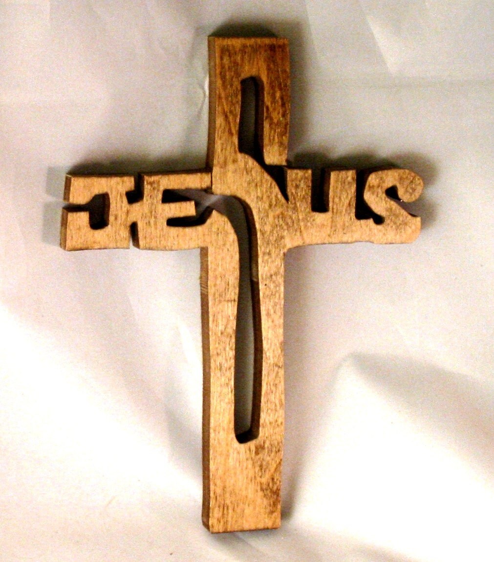 Wood cross Jesus wood cross decor scroll saw religious