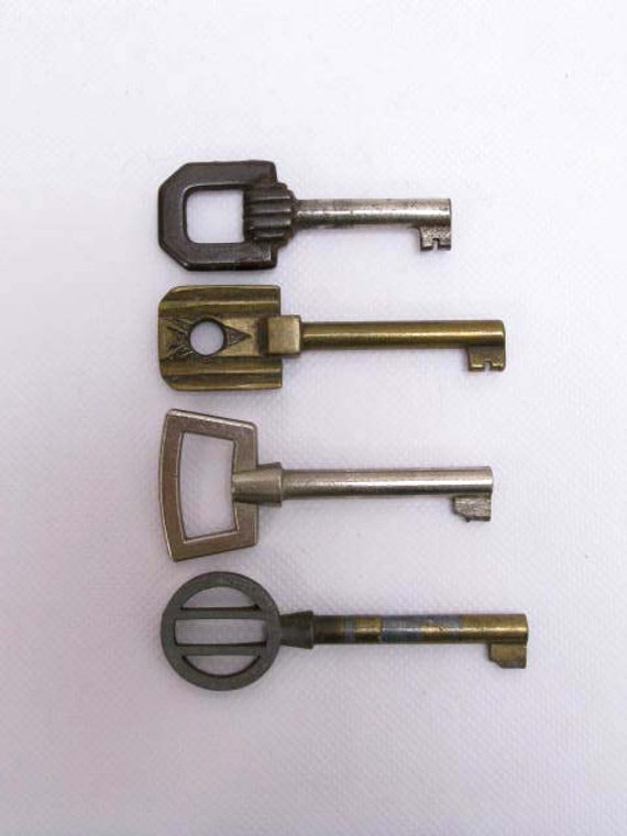 Four Art Deco Keys Antique Keys Set of Four Keys Keys
