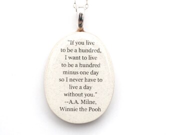 Best friend necklace friendship necklace going away gift Winnie the pooh quote necklace personalized jewelry eco friendly graduation gift