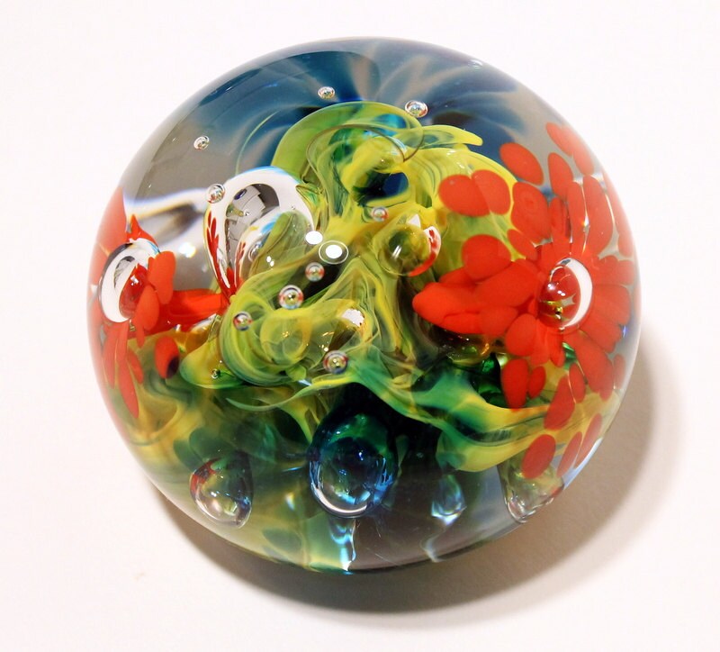 Handmade Glass Paperweight by RMasicaGlassArt on Etsy