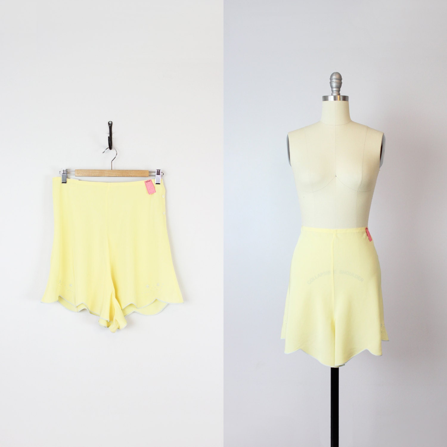vintage 40s tap pants / deadstock 1940s lingerie / yellow tap