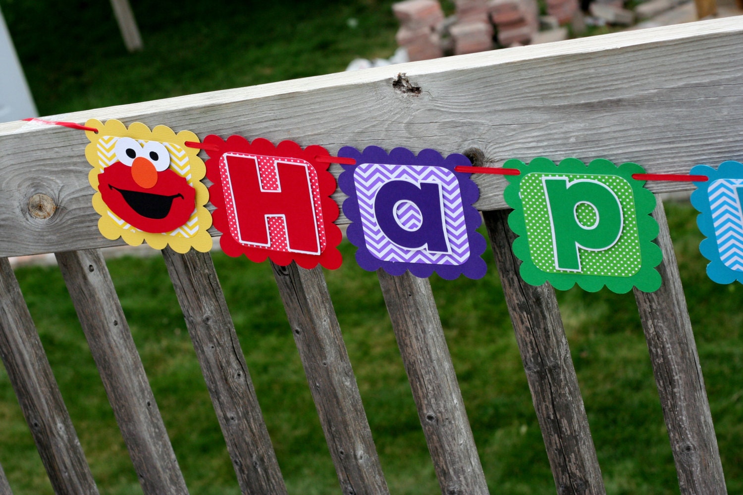 Elmo Banner Elmo Happy Birthday Banner Elmo by AngiesDesignz