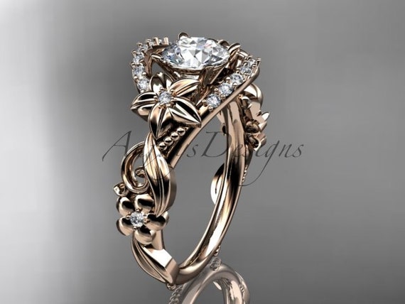 14kt rose gold diamond unique engagement ring,wedding ring ADLR211
