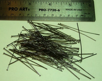 Base Metal - 2" black oxidized 22 gauge headpins BM170