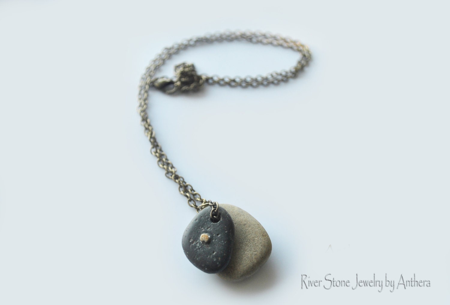 River Stone Jewelry Unique Necklace Natural by AntheraDesign