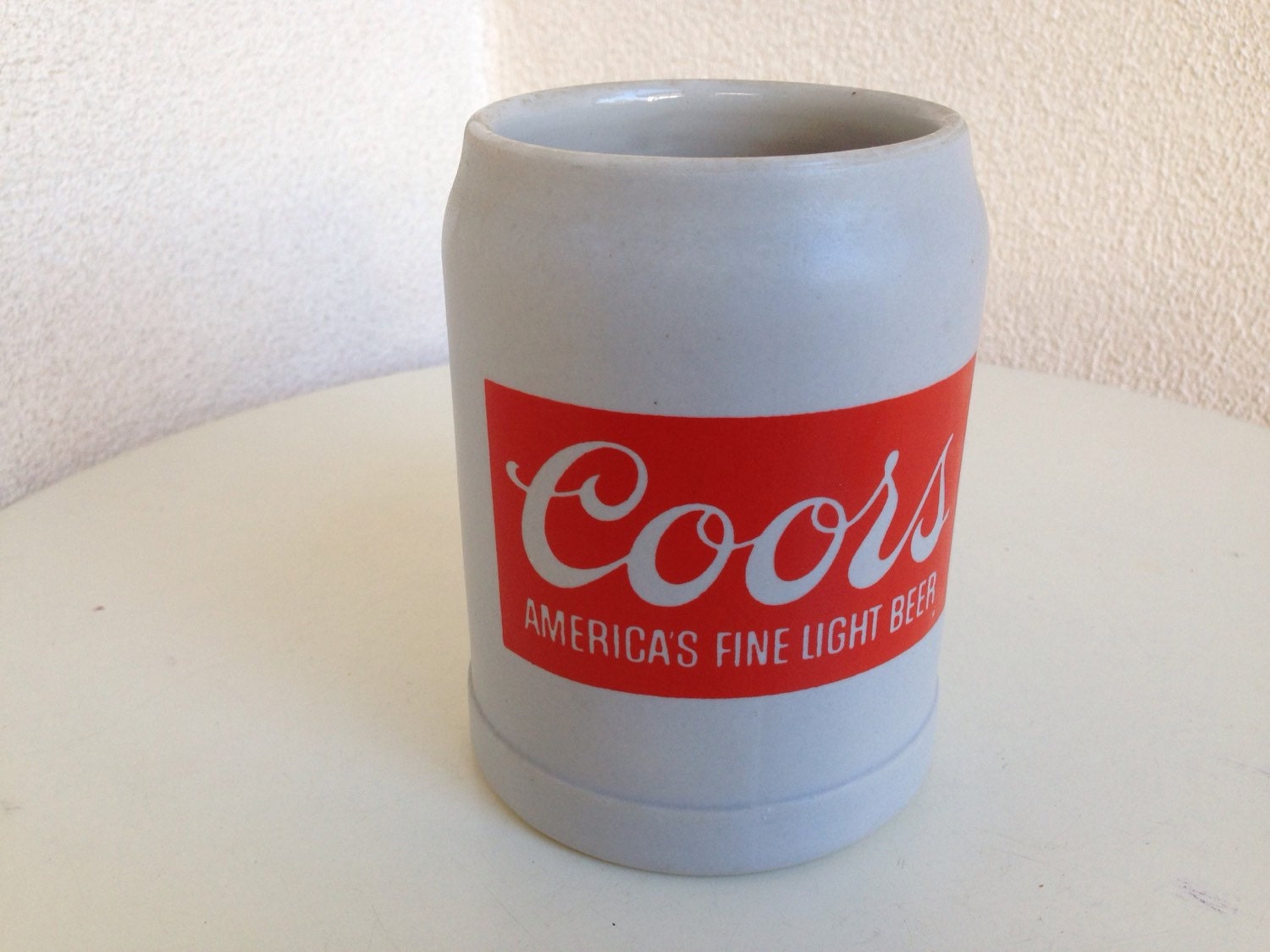 Vintage stoneware mug stein Coors beer grey