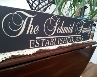 Established Sign, Personalized Family Name Sign, Unique gift, Custom Personalized Family Established Sign, wedding or anniversary sign