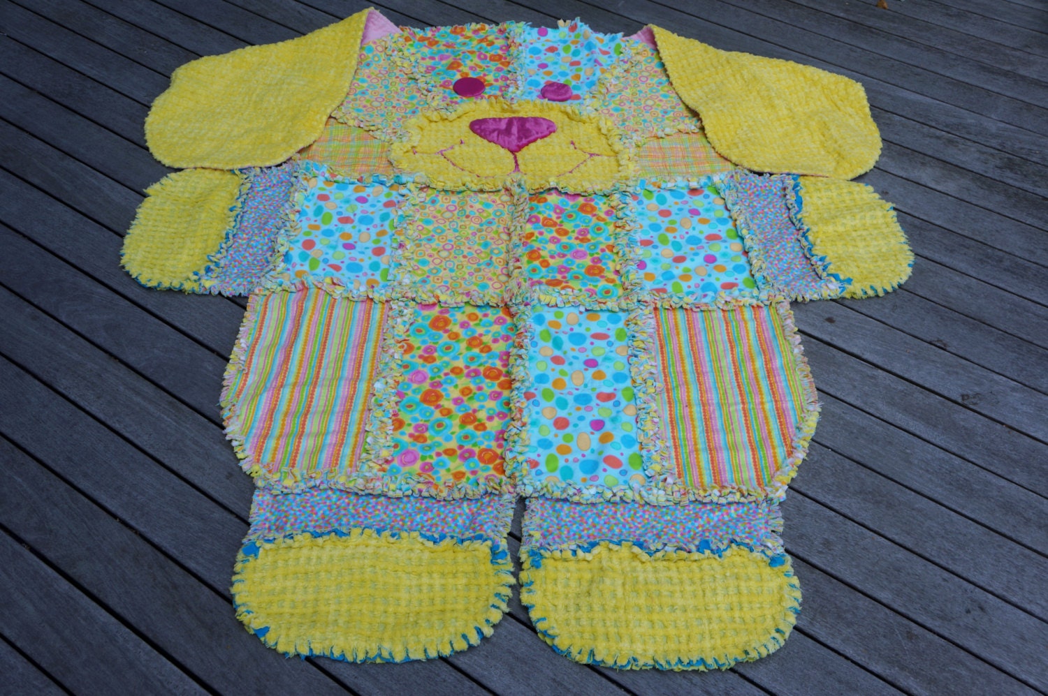 DOG RAG QUILT Keepsake QuiltChildrens Rag QuiltAnimal Rag