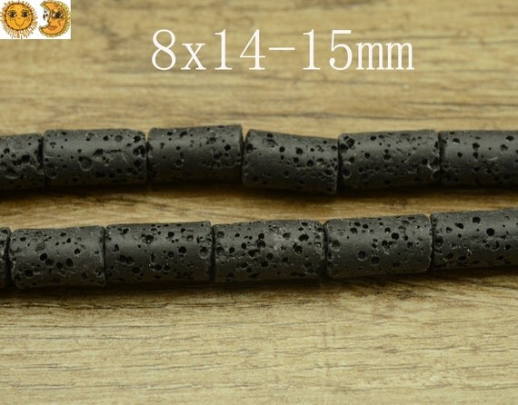 15 Inch Strand Of Lava Nugget Tube Beads 8x1415mm