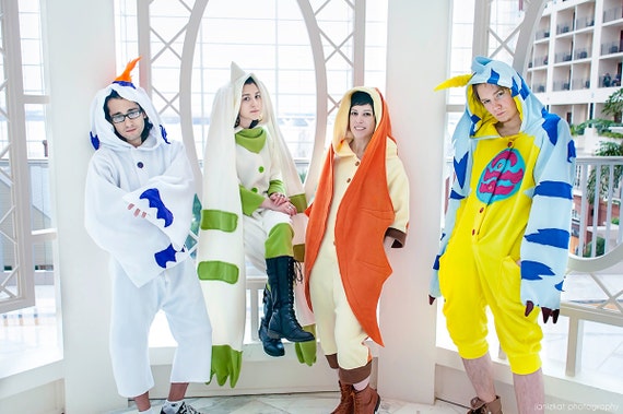 Gomamon, Terriermon, Patamon, and Gabumon kigurumi