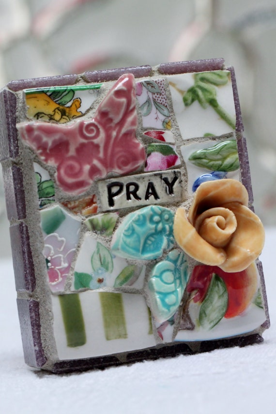 Pray Mosaic Art By Lisabetzmosaicart On Etsy