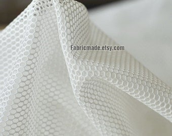 White Black Mesh Fabric For Bags Lining Designer Clothes Hollowed- 1/2 yard