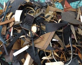 Small Leather Scraps Lot - Leather Destash - Jewelry Making and Crafting Projects