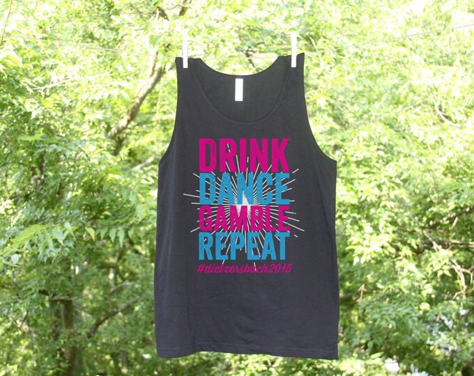 Bachelorette Beach Tanks Drink Dance Gamble Repeat Sets- Personalized Bachelorette Beach Tanks