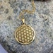 Flower of Life Necklace, Sacred Geometry Flower of Life Pendant Gold Plated stainless steel
