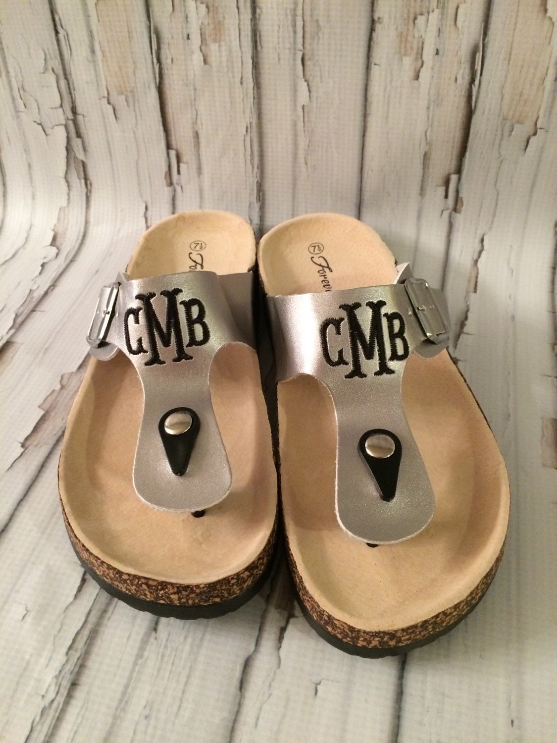 Monogrammed Sandals Personalized  T Strap Shoes Womens