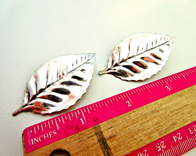 Leaf earrings - silver plated - clip on earrings - Nature - Boho