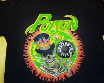 Poison Tour Tshirt 1992 Swallow This Flesh and Blood Tour Vintage DeadStock Glam Metal rock tee quiet riot Cinderella Guns n Roses t shirt